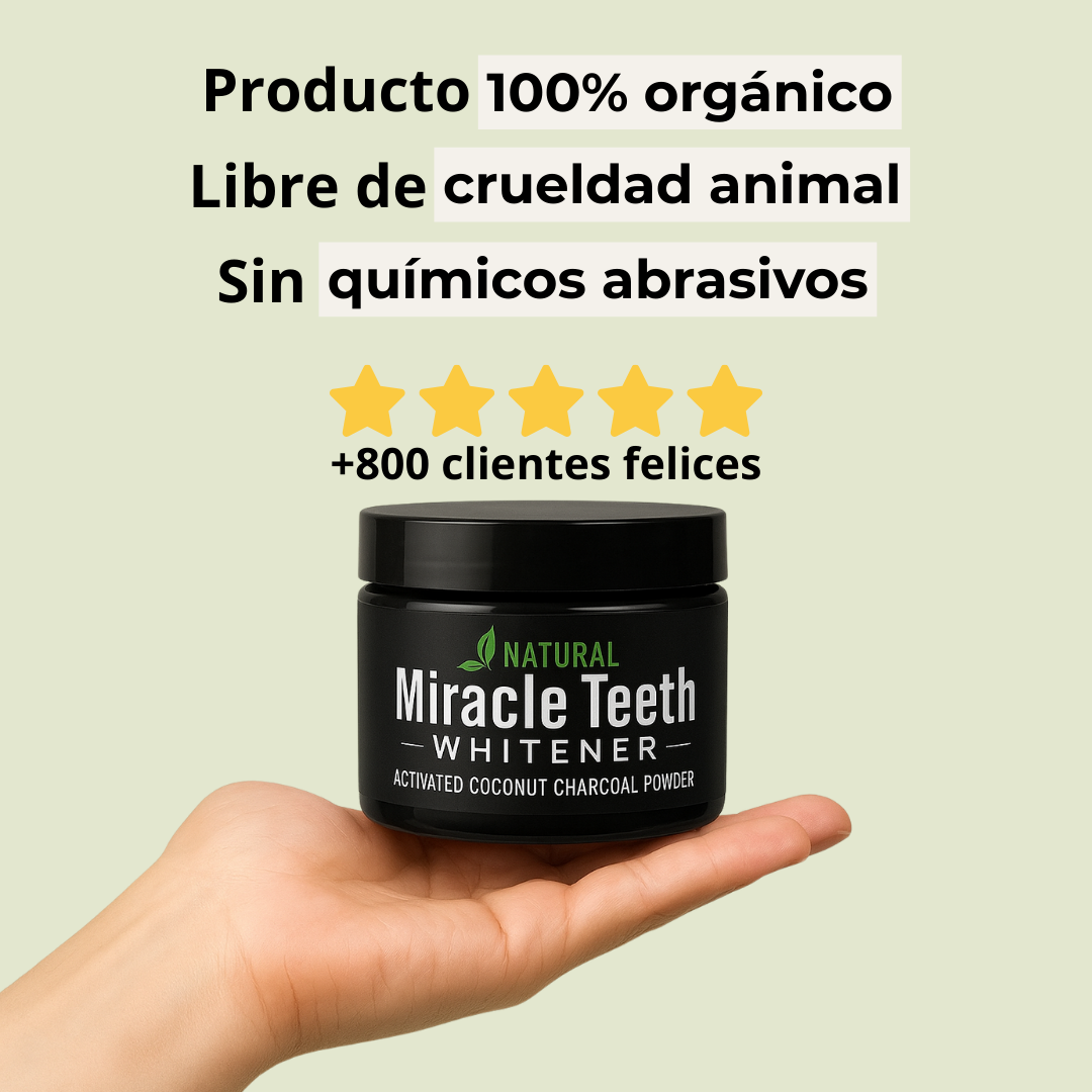 Carbón Activado de Coco Miracle Teeth: Sonrisa más blanca